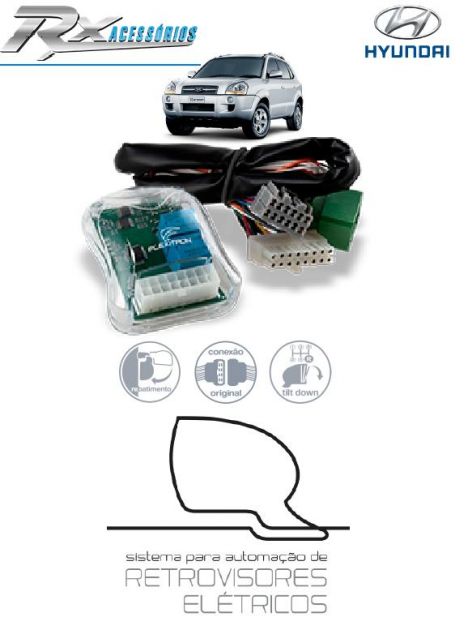 Central de automação de Tilt Down e rebatimento dos retrovisores - Hyundai Tucson (até 2016).